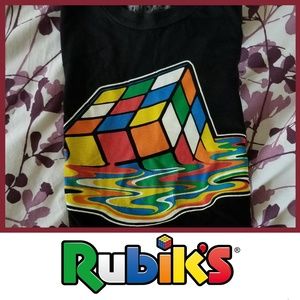 Graphic Tee Melting Rubiks Cube Mens Small